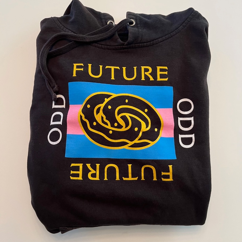 Odd Future Infinity Box Graphic Hoodie Pullover Relaxed Pouch Pocket Black M